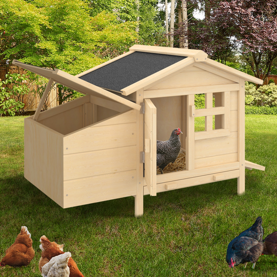 Poulailler sur pilotis avec pondoir en bois - Image 1