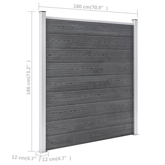Clôture jardin WPC gris 699 x 186 cm - PANGIVO - Image 10
