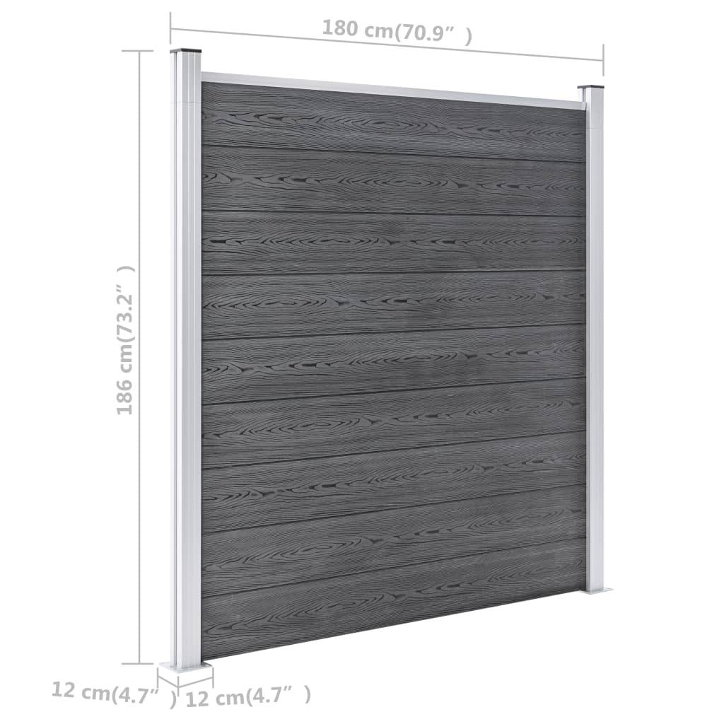 Clôture jardin WPC gris 699 x 186 cm - PANGIVO - Image 10