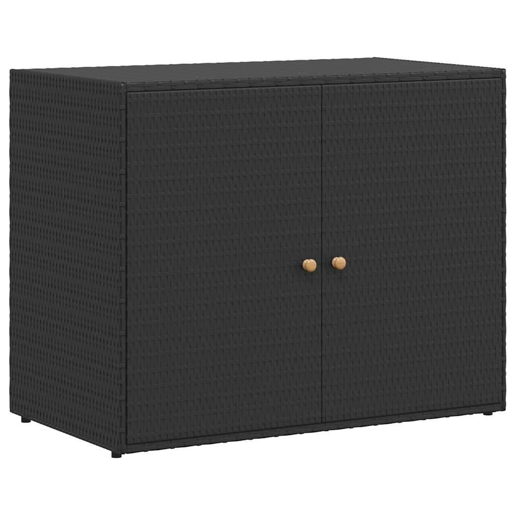 Armoire de jardin - Armoire d'extérieur - Armoire de rangement jardin Noir 100x55,5x80 cm Résine tressée MP100 - Image 1