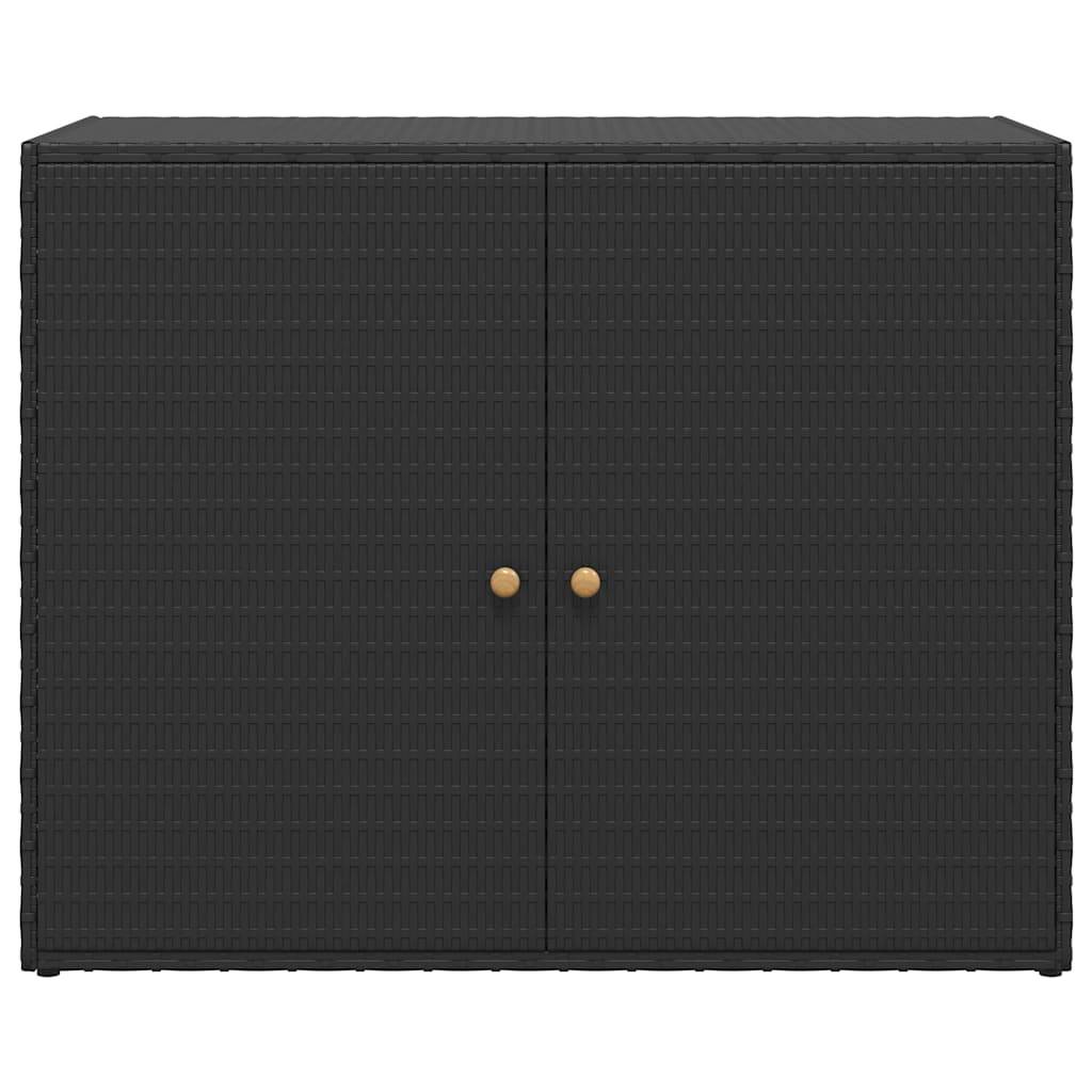Armoire de jardin - Armoire d'extérieur - Armoire de rangement jardin Noir 100x55,5x80 cm Résine tressée MP100 - Image 6