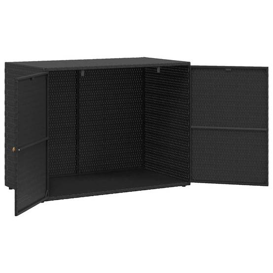 Armoire de jardin - Armoire d'extérieur - Armoire de rangement jardin Noir 100x55,5x80 cm Résine tressée MP100 - Image 5
