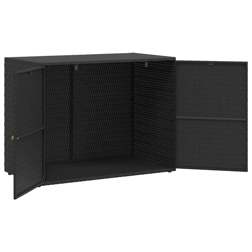 Armoire de jardin - Armoire d'extérieur - Armoire de rangement jardin Noir 100x55,5x80 cm Résine tressée MP100 - Image 5