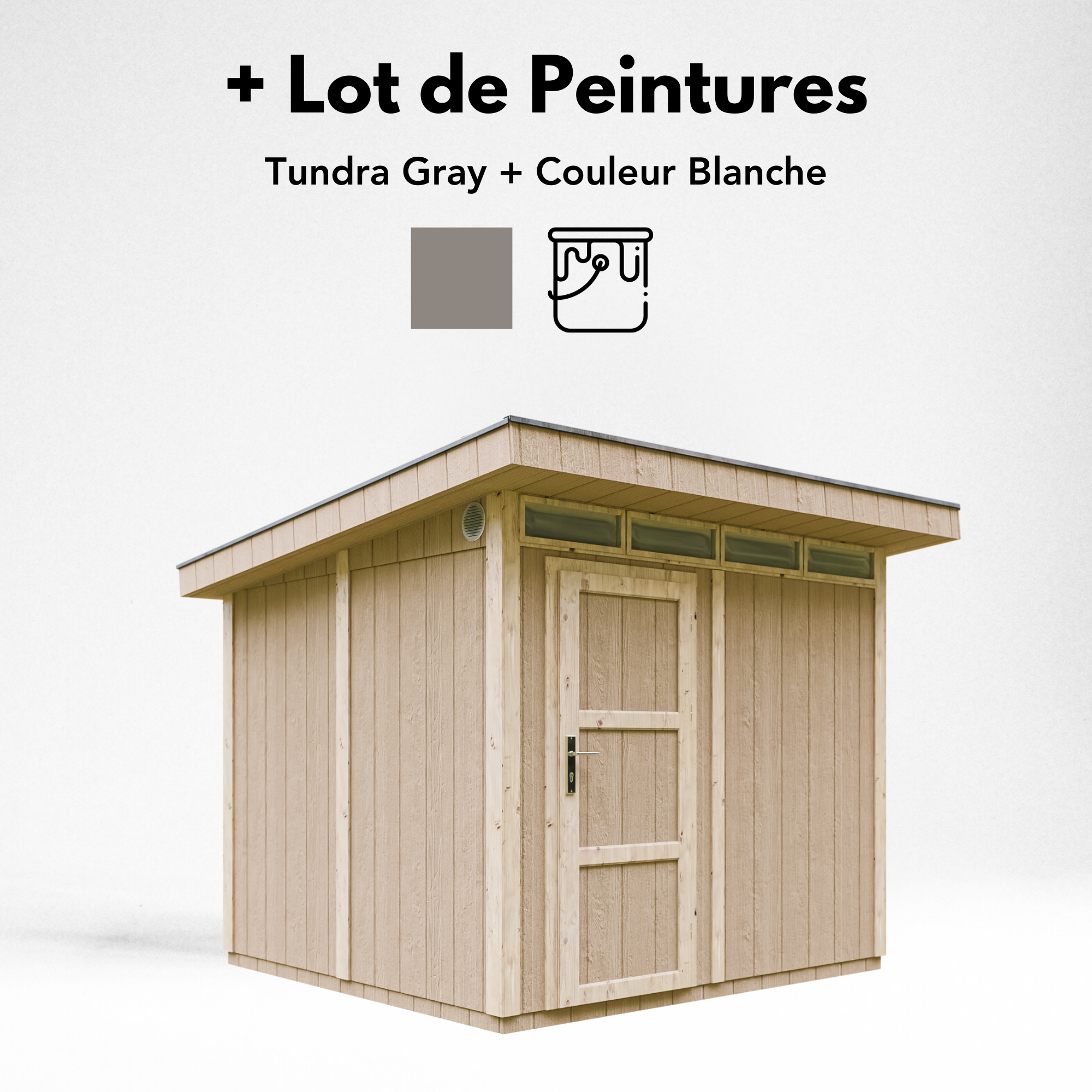 Timbela - Abri de Jardin Qualité Premium 6m² / L294xL279cm - Kit tout compris avec sol, tuiles bitumineuses, set de peinture - Timbela M903-TUNDRA GREY - Image 10