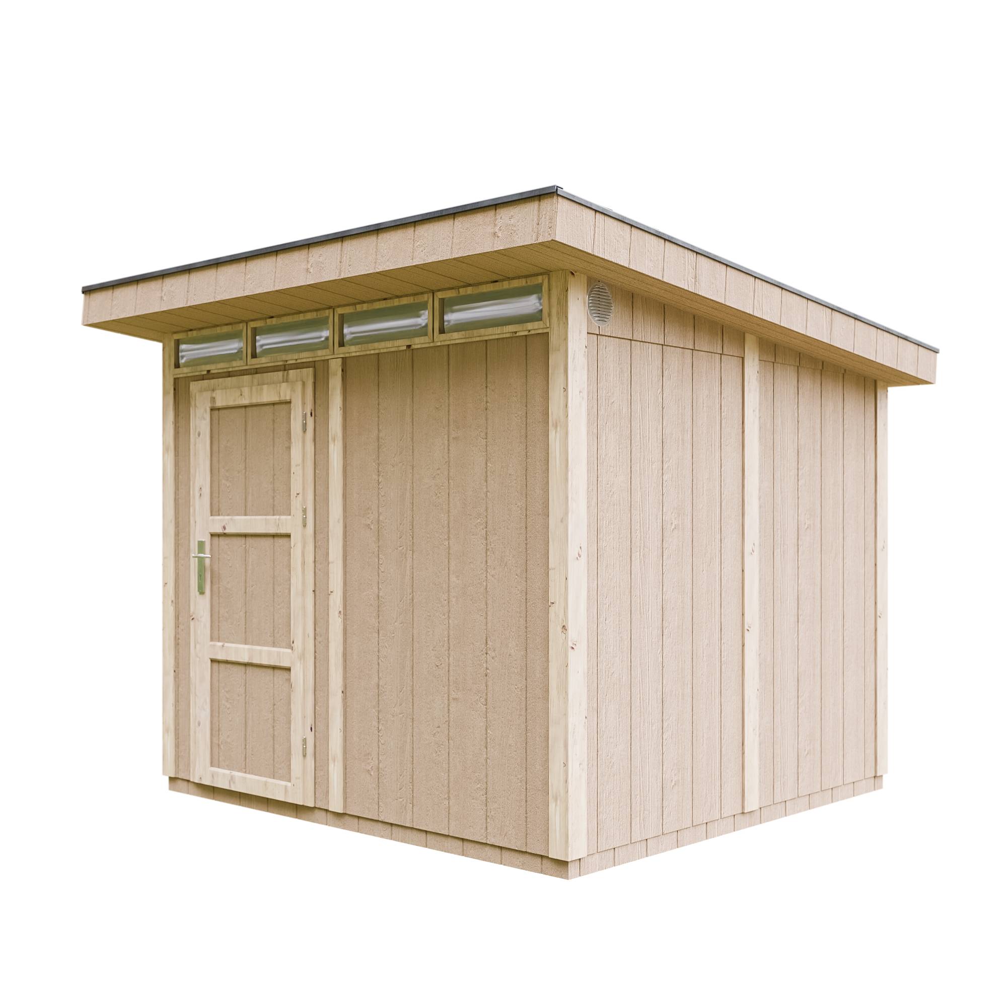 Timbela - Abri de Jardin Qualité Premium 6m² / L294xL279cm - Kit tout compris avec sol, tuiles bitumineuses, set de peinture - Timbela M903-TUNDRA GREY - Image 2