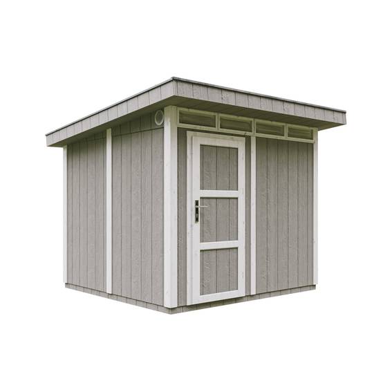Timbela - Abri de Jardin Qualité Premium 6m² / L294xL279cm - Kit tout compris avec sol, tuiles bitumineuses, set de peinture - Timbela M903-TUNDRA GREY - Image 1