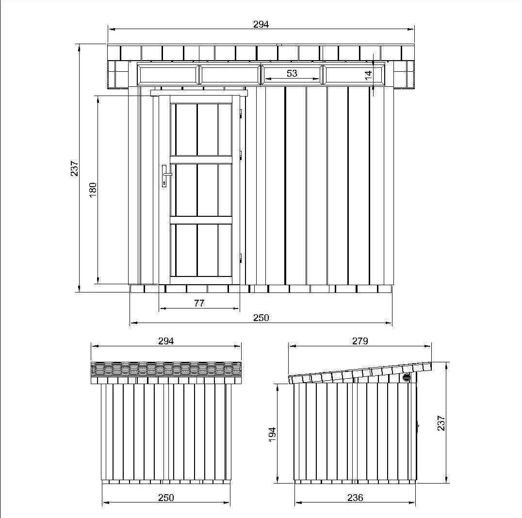 Timbela - Abri de Jardin Qualité Premium 6m² / L294xL279cm - Kit tout compris avec sol, tuiles bitumineuses, set de peinture - Timbela M903-TUNDRA GREY - Image 6