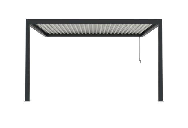 Pergola bioclimatique Aluminium Adossée Anthracite 4x3 Manuelle S ORIALFrance - Image 5