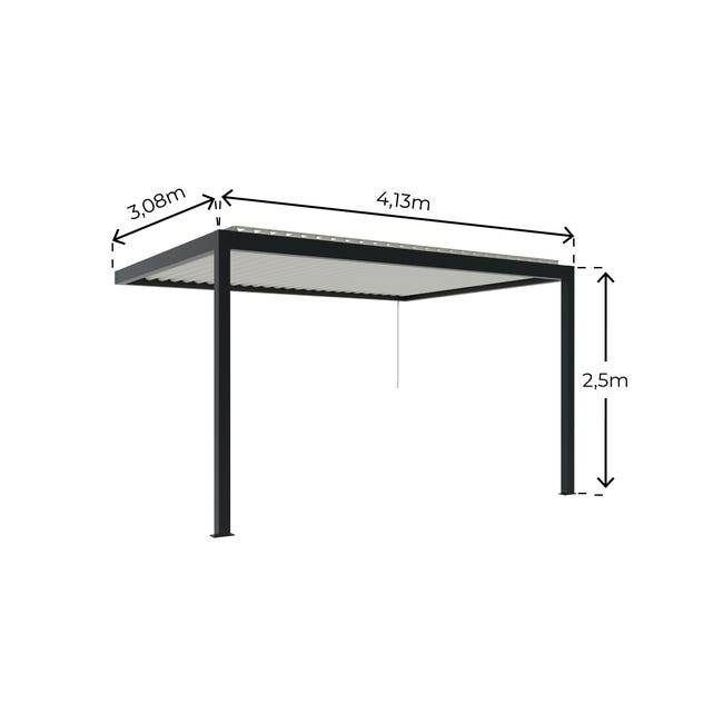 Pergola bioclimatique Aluminium Adossée Anthracite 4x3 Manuelle S ORIALFrance - Image 2