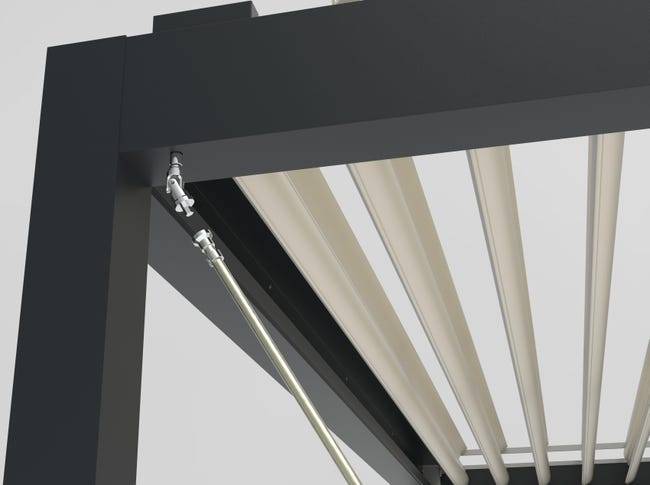 Pergola bioclimatique Aluminium Adossée Anthracite 4x3 Manuelle S ORIALFrance - Image 9