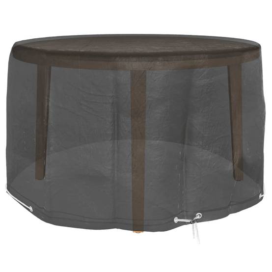 Lot de 2 Bâches Rondes PE pour Salon de Jardin Protection Imperméable Anti-UV Extérieur Noir Ø125x75 cm – ComfortXL Outdoor Living - Image 2