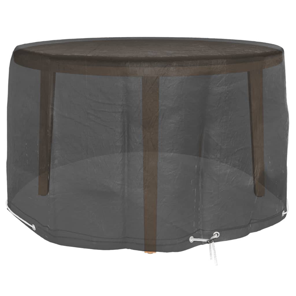 Lot de 2 Bâches Rondes PE pour Salon de Jardin Protection Imperméable Anti-UV Extérieur Noir Ø125x75 cm – ComfortXL Outdoor Living - Image 2