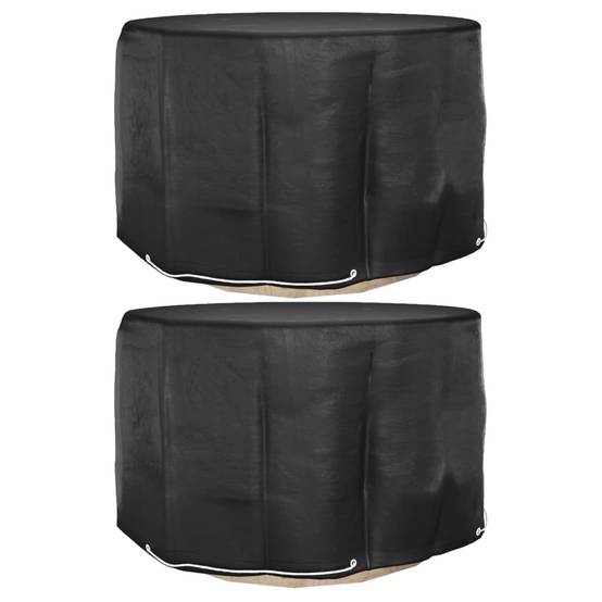 Lot de 2 Bâches Rondes PE pour Salon de Jardin Protection Imperméable Anti-UV Extérieur Noir Ø125x75 cm – ComfortXL Outdoor Living - Image 1