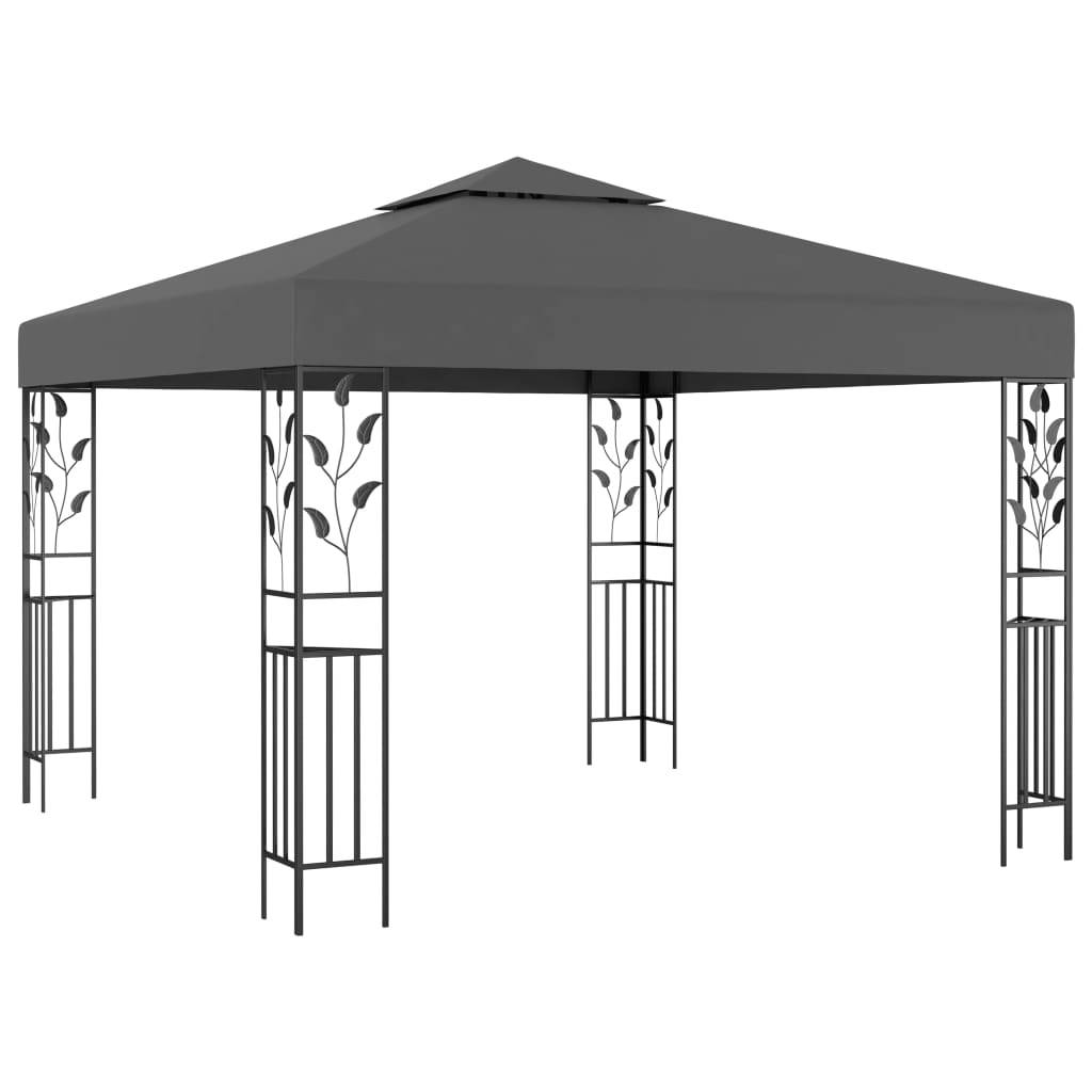 Tonnelle de Jardin Acier avec Toit Double Ventilé Abri de Terrasse Anthracite 3x3 m – ComfortXL Outdoor Living - Image 1