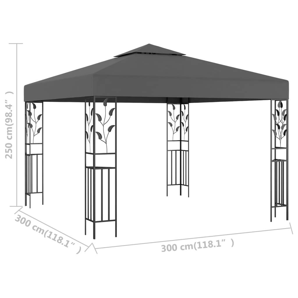 Tonnelle de Jardin Acier avec Toit Double Ventilé Abri de Terrasse Anthracite 3x3 m – ComfortXL Outdoor Living - Image 5