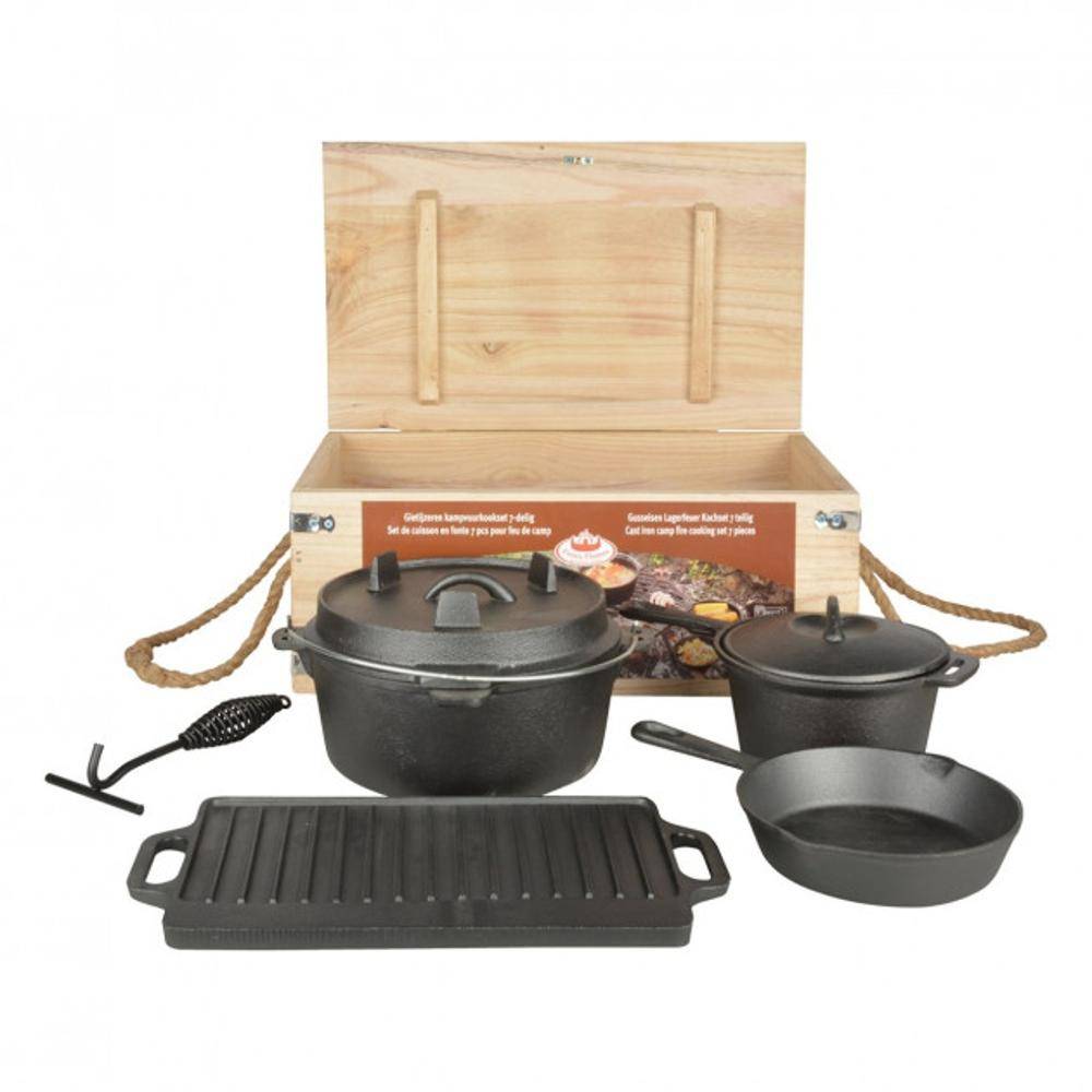 Esschert Design - Set à cuisiner en fonte 7 pièces Feu de Camp - Image 1