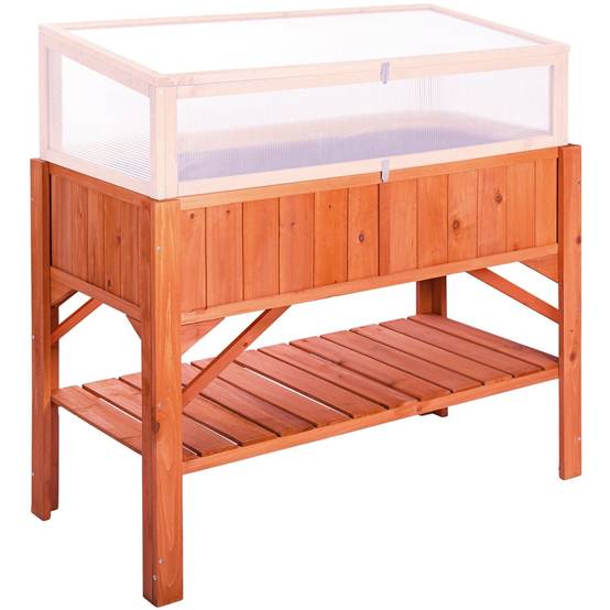 Potager sur pied bac de jardinage idéal pour les petites terrasses et balcons 119 cm pin - Image 4