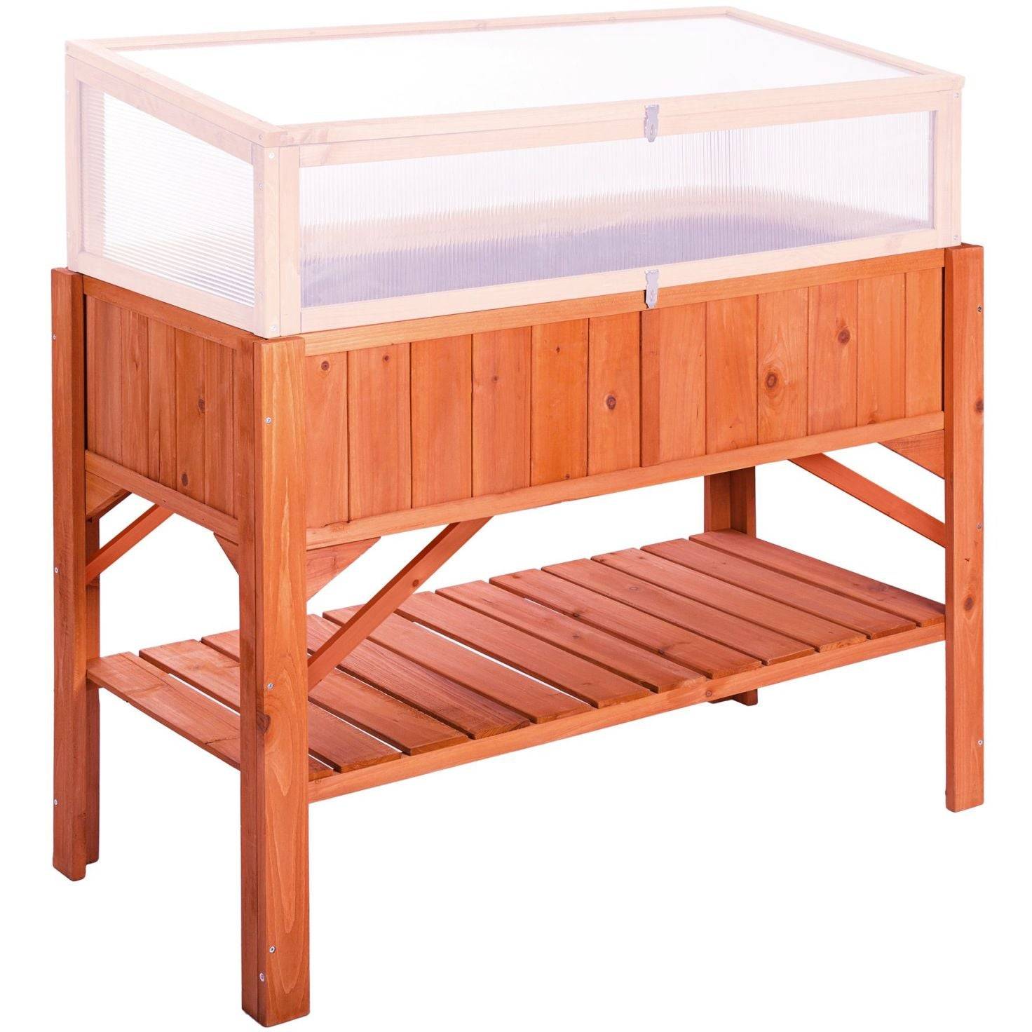 Potager sur pied bac de jardinage idéal pour les petites terrasses et balcons 119 cm pin - Image 4