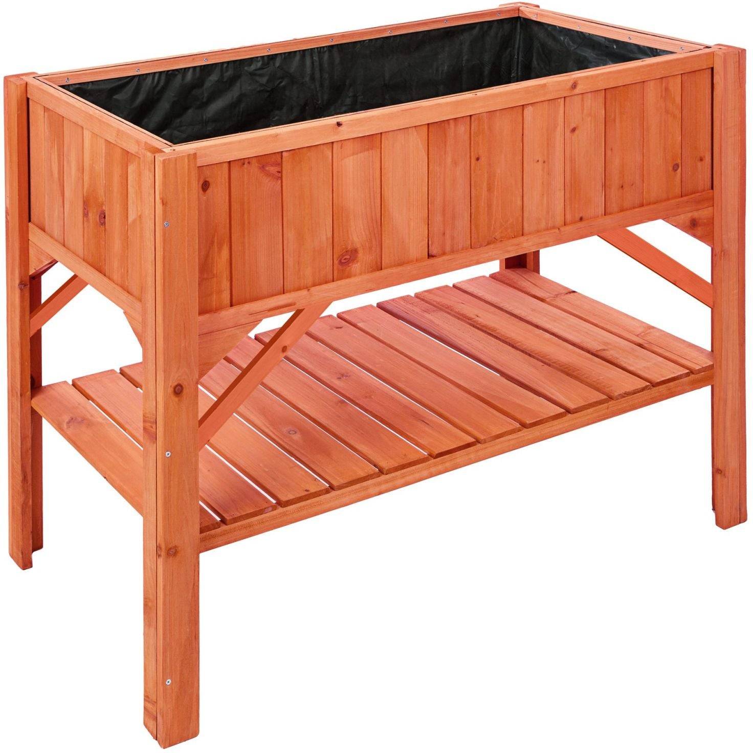 Potager sur pied bac de jardinage idéal pour les petites terrasses et balcons 119 cm pin - Image 2