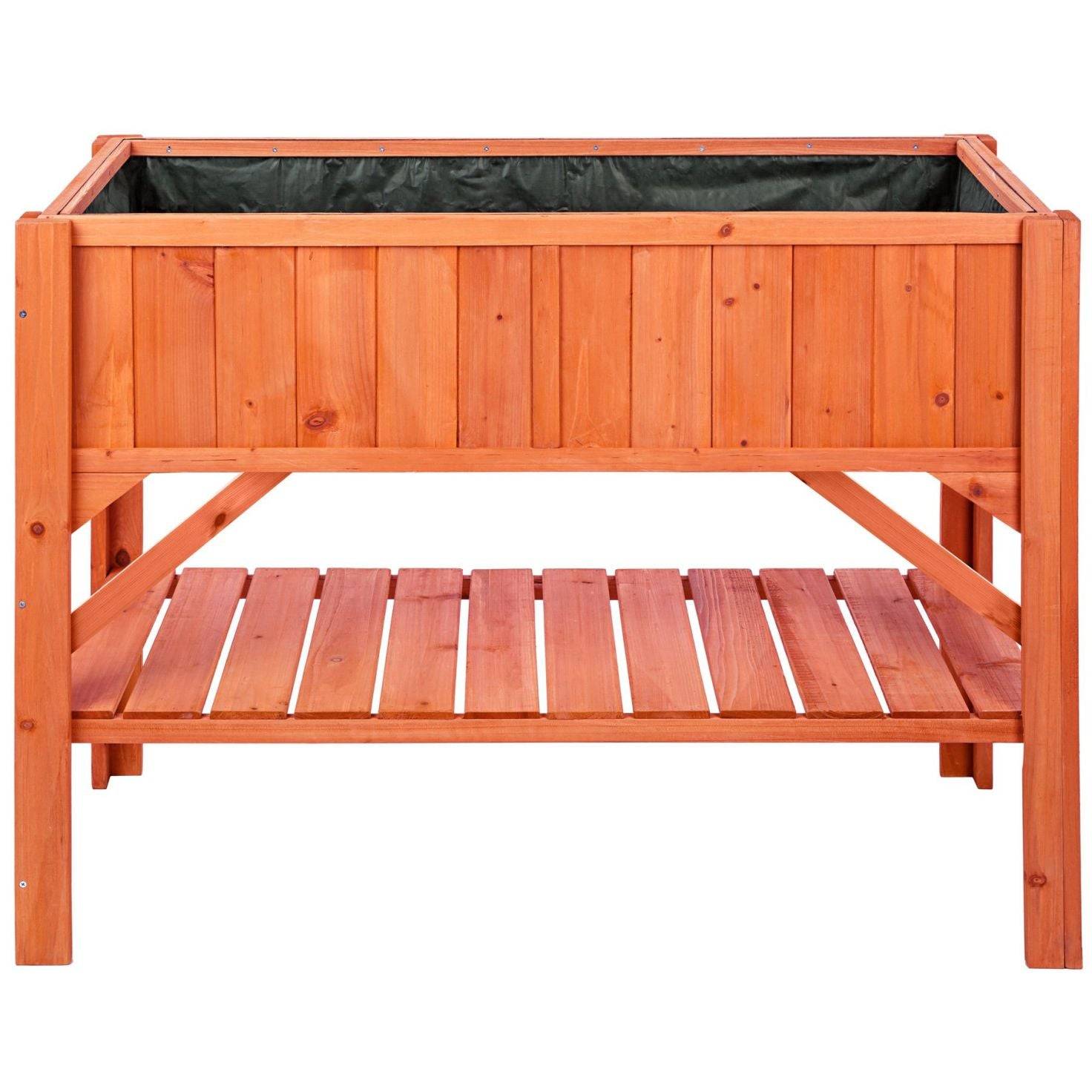 Potager sur pied bac de jardinage idéal pour les petites terrasses et balcons 119 cm pin - Image 1