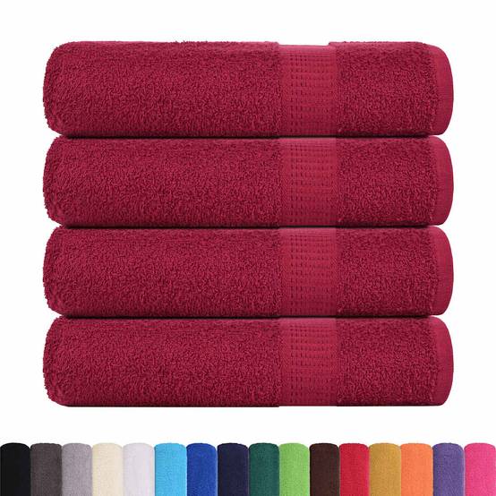 Serviettes de douche FROGN 4 pcs bordeaux 70x140cm 360 g/m² Maison Chic - Image 1