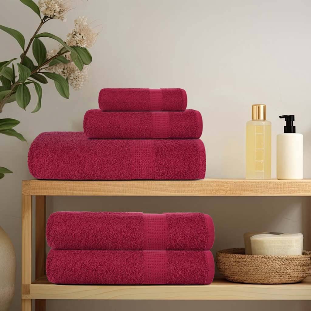Serviettes de douche FROGN 4 pcs bordeaux 70x140cm 360 g/m² Maison Chic - Image 3
