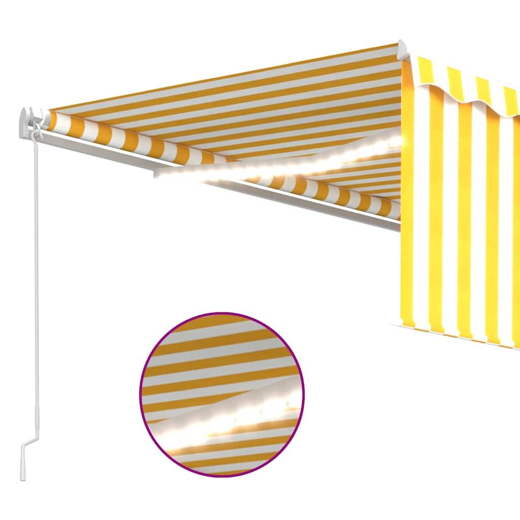 Store Extérieur à Manivelle avec Store Enroulable et Éclairage LED Jaune Blanc 400x300 cm – ComfortXL Outdoor Living - Image 5