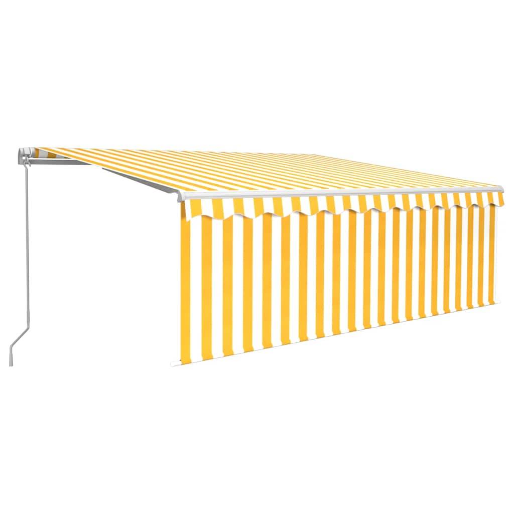 Store Extérieur à Manivelle avec Store Enroulable et Éclairage LED Jaune Blanc 400x300 cm – ComfortXL Outdoor Living - Image 2