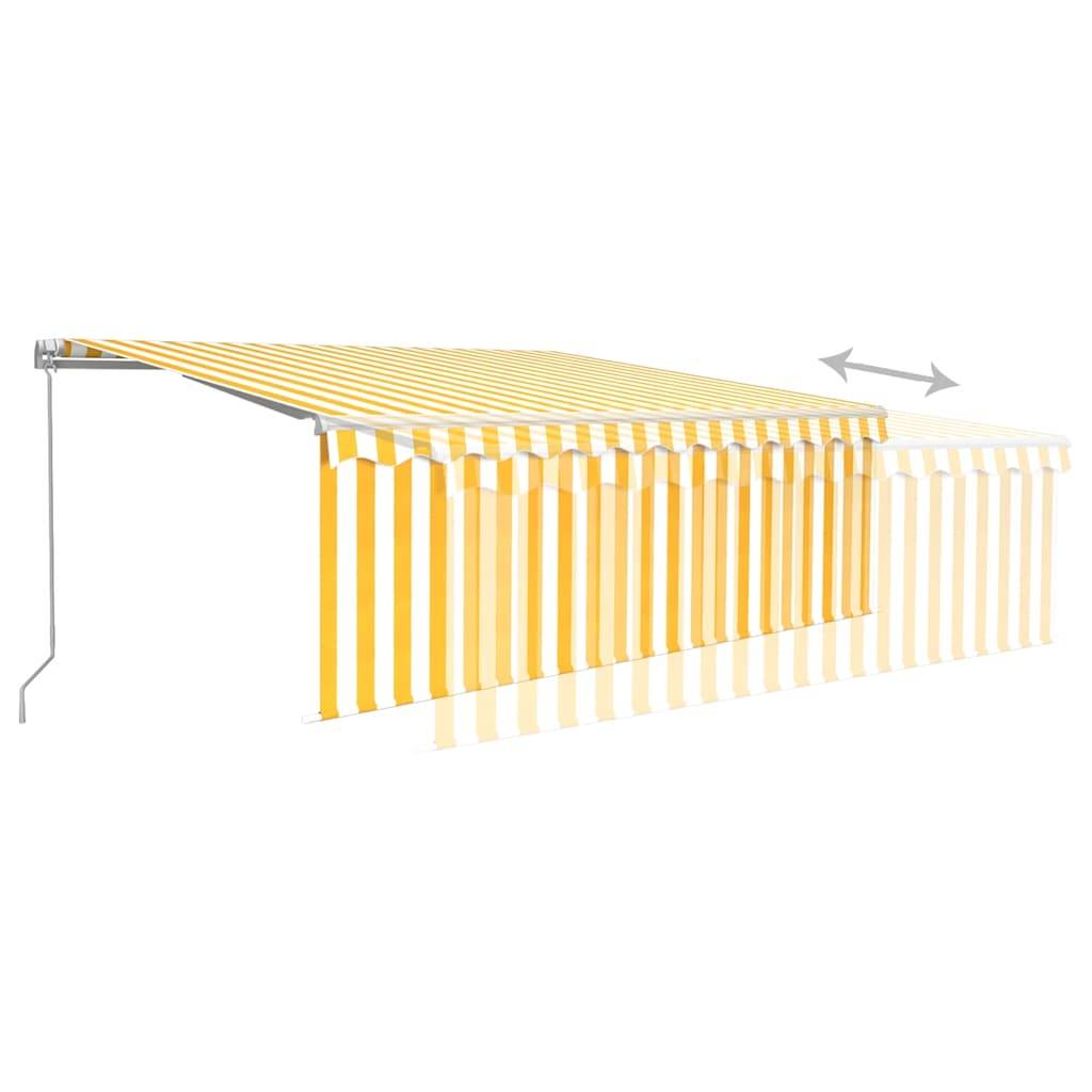Store Extérieur à Manivelle avec Store Enroulable et Éclairage LED Jaune Blanc 400x300 cm – ComfortXL Outdoor Living - Image 4