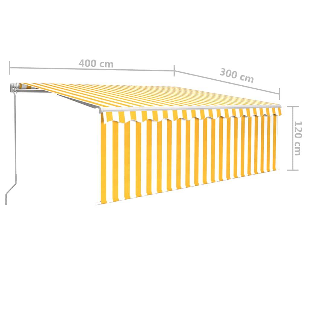 Store Extérieur à Manivelle avec Store Enroulable et Éclairage LED Jaune Blanc 400x300 cm – ComfortXL Outdoor Living - Image 7