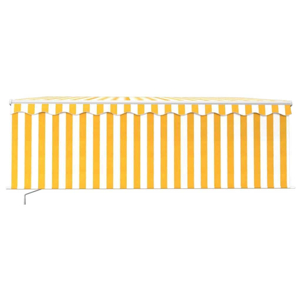 Store Extérieur à Manivelle avec Store Enroulable et Éclairage LED Jaune Blanc 400x300 cm – ComfortXL Outdoor Living - Image 3