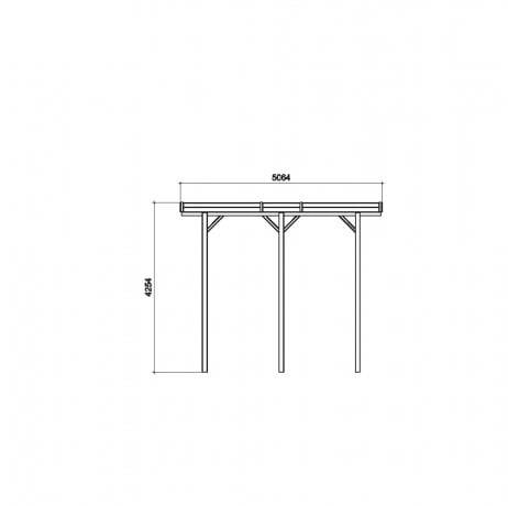 Carport base 6x5 H 4m, Ancrage Aucun, Panneaux de toit Pvc - Image 3
