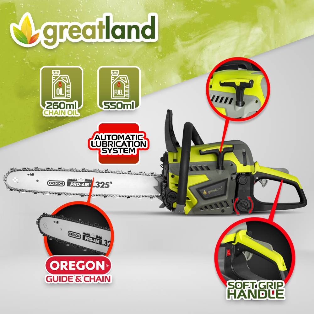 Greatland - Tronçonneuse thermique 45CC - guide et chaîne Oregon - Greatland - Image 3