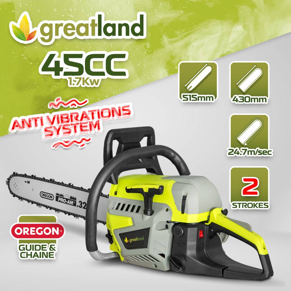 Greatland - Tronçonneuse thermique 45CC - guide et chaîne Oregon - Greatland - Image 2