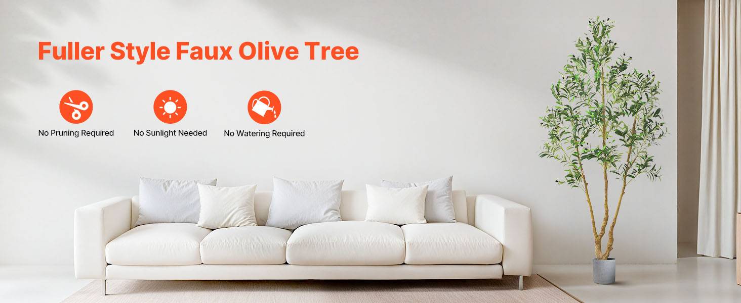 VEVOR Arbre Artificiel Plante Artificielle Faux Olivier 2,1 m Déco d'Intérieur - Image 9