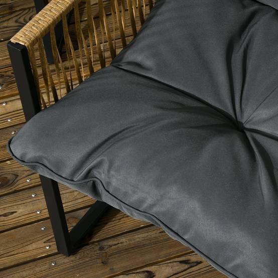 ComfortXL - Salon de jardin 4 places résine tressée balcon canapé fauteuils gris - ComfortXL Outdoor Living - Image 10