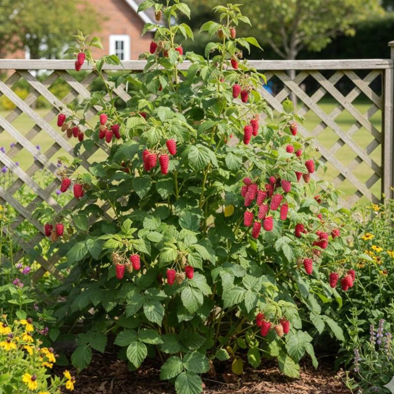 Mûre-framboise Buckingham, Tayberry à fleurs Rose - feuillage Caduc - Godet - 5/20 cm-  hauteur à maturité De 2,50 m à 3,00 m - Image 4