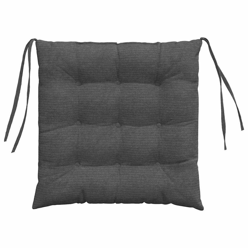 Galettes de Chaise Velours Côtelé Housses Amovibles Lot de 4 pour Salon Gris Foncé 40x40x6 cm – ComfortXL Outdoor Living - Image 7