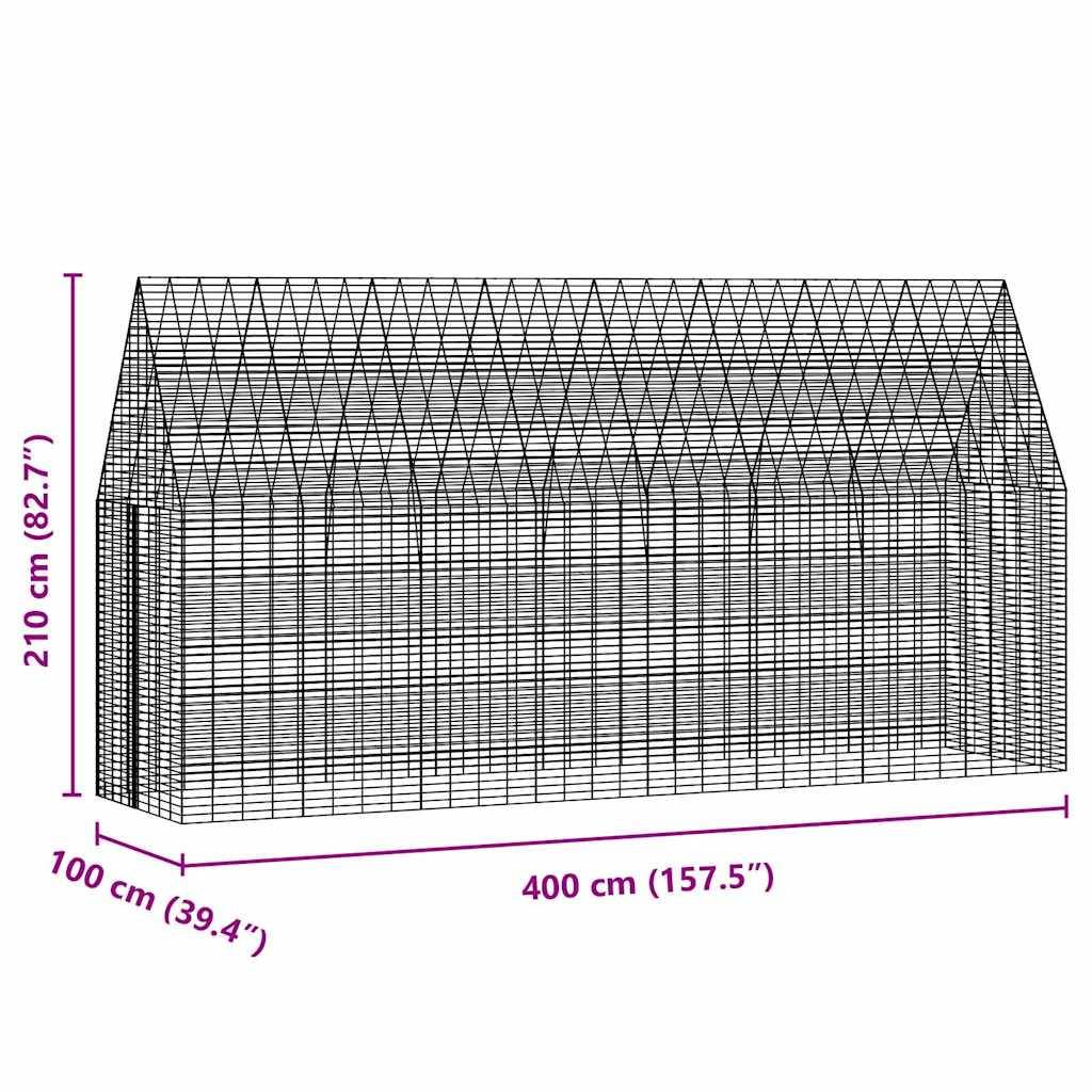 Vidaxl - Cage pour lapins Argenté 400 x 100 x 210 cm Acier galvanisé vidaXL 42019243 - Image 3