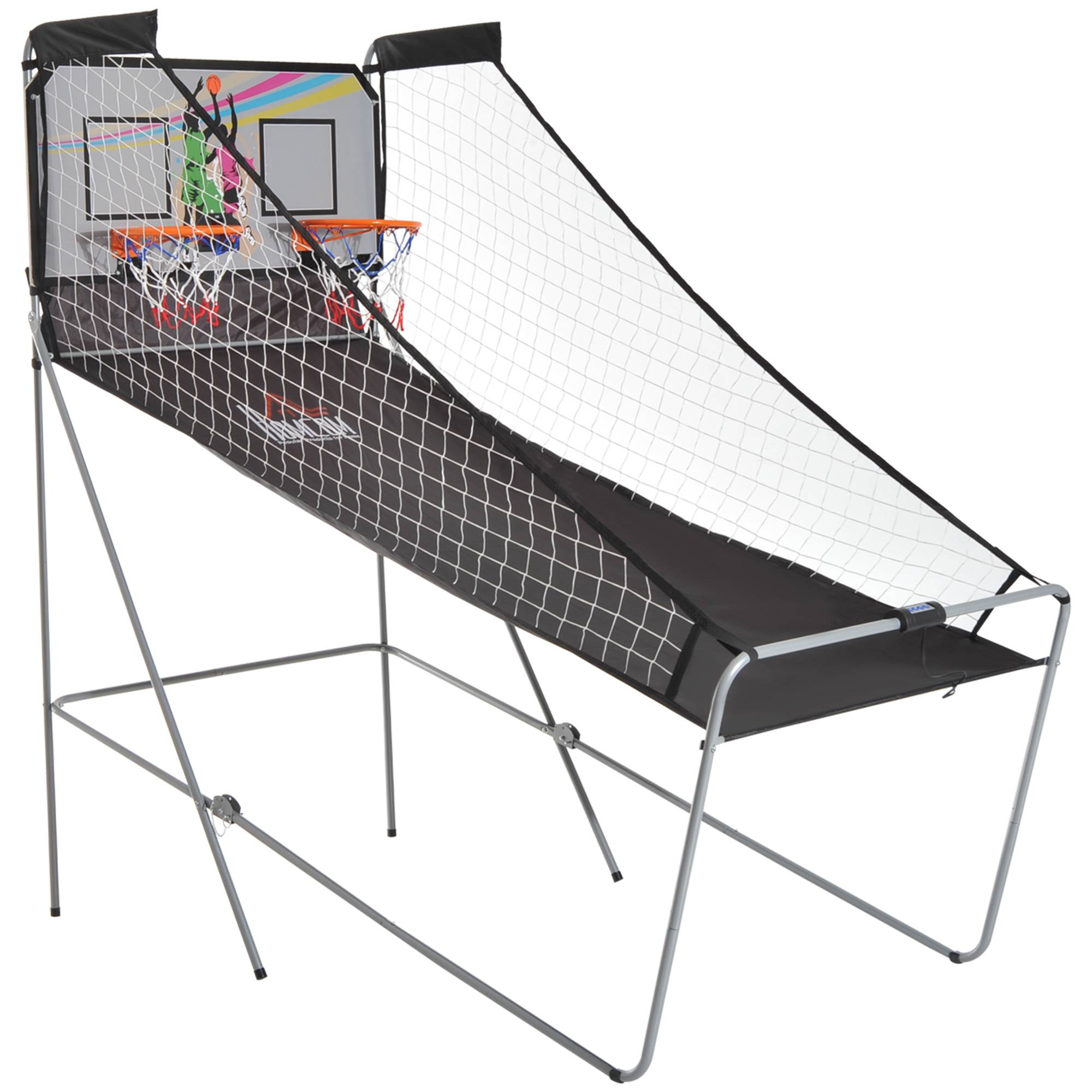 Jeu de Basketball Arcade Pliable à 2 Paniers avec Scoreur Électronique, 8 Modes de Jeu, 4 Ballons, 205 cm - Image 2