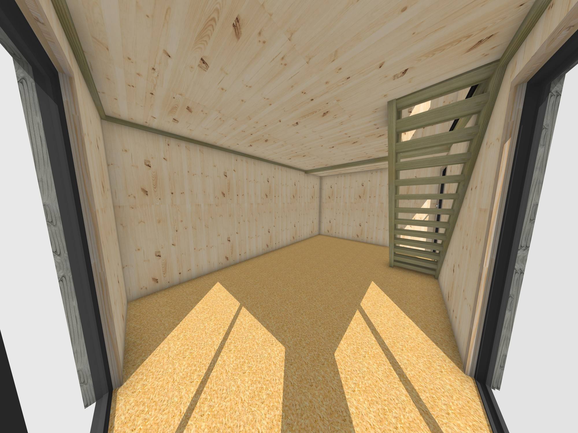 Bureau de jardin 4 saisons en bois 5,5 x 3,5 x 2,7 m / isolation RE2020 avec plancher isolé avec mezzanine et terrasse - Image 5