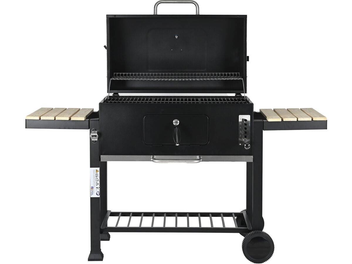 Barbecue Charbon Avec Tablettes Latérales Et Grilles Réglables "marquis" - Noir -habitat Et Jardin - Image 4