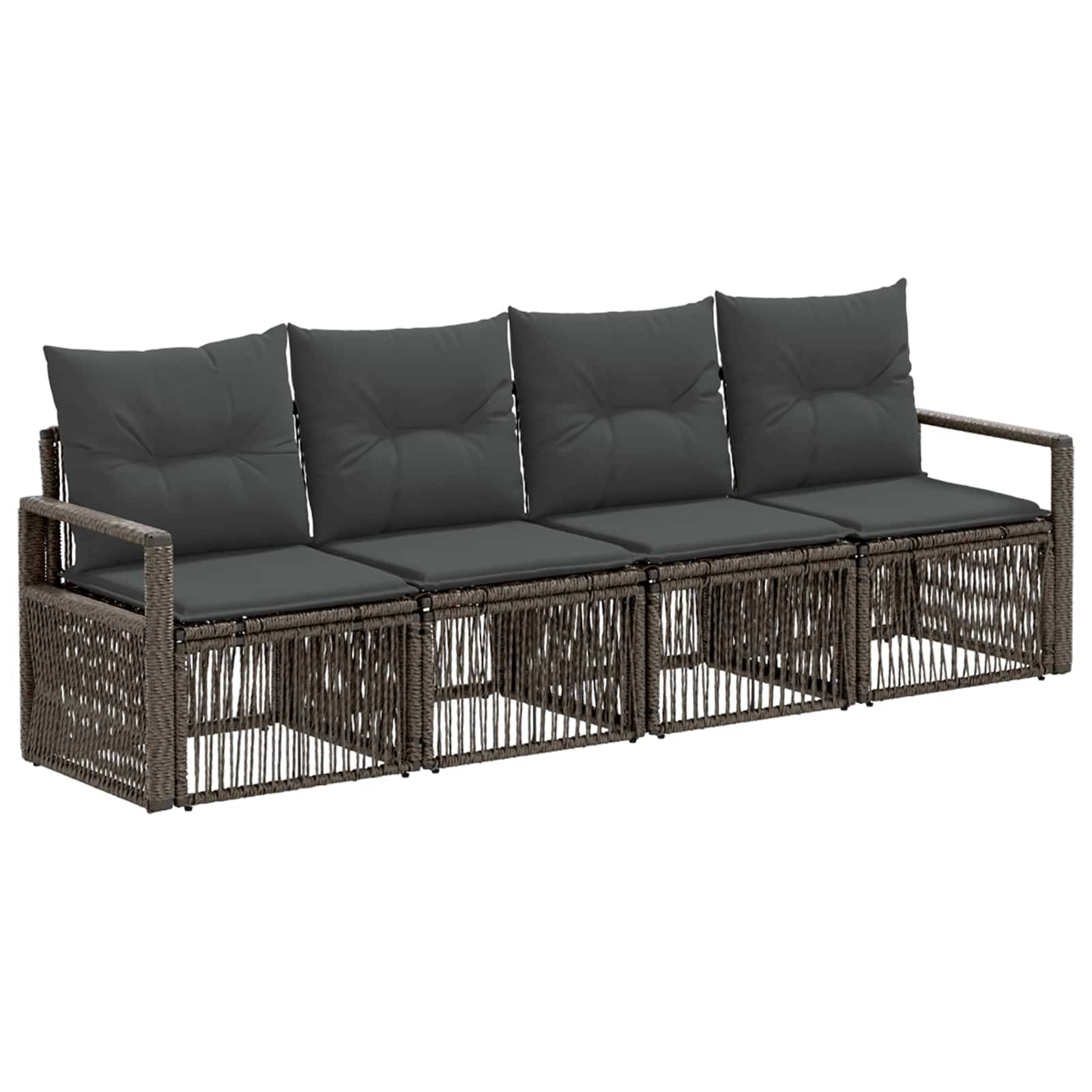 Vidaxl - Ensemble de canapé de jardin 4 pcs-Salons de jardin 4 place Gris polyrotin 300381 - Image 2