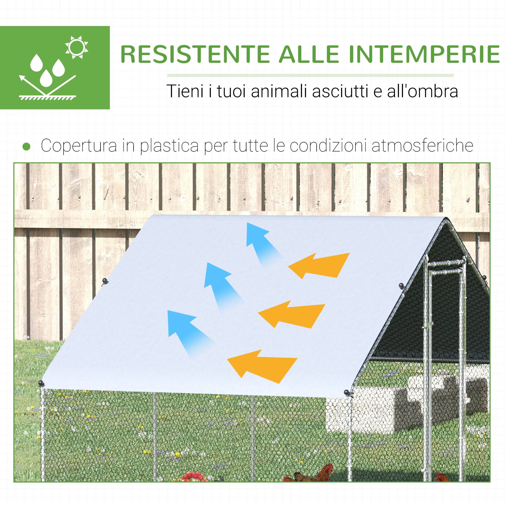 Enclos Poulailler Parc Volaille Acier Galvanisé Filet 3x6x2m Argenté - ComfortXL Outdoor Living - Image 6