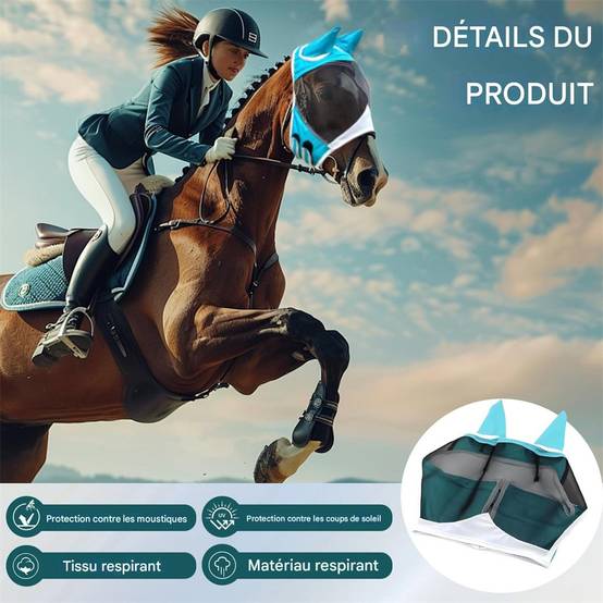 Masque anti - mouches pour cheval DtopbuyAge - Image 3