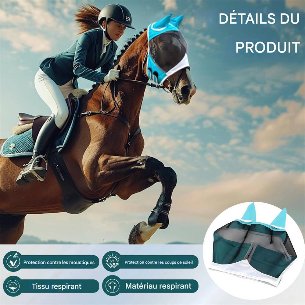 Masque anti - mouches pour cheval DtopbuyAge - Image 3