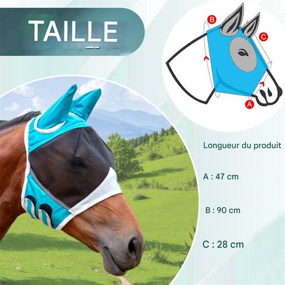 Masque anti - mouches pour cheval DtopbuyAge - Image 4