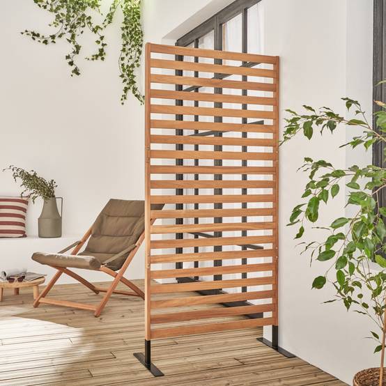 sweeek - Paravent extérieur en bois. 80cm. acacia. intérieur. extérieur | sweeek - Image 1