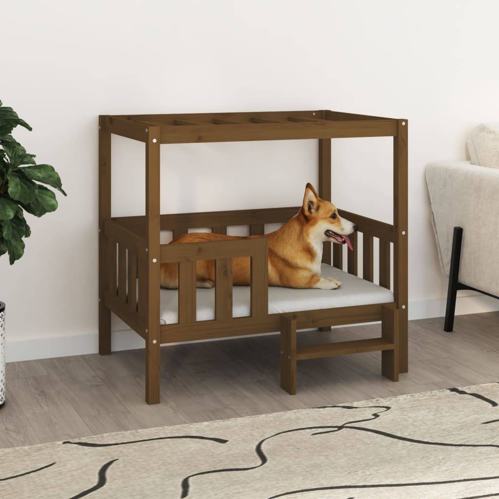 Vidaxl - Lit pour chien Marron miel 95,5x73,5x90 cm Bois de pin solide vidaXL 822385 - Image 1