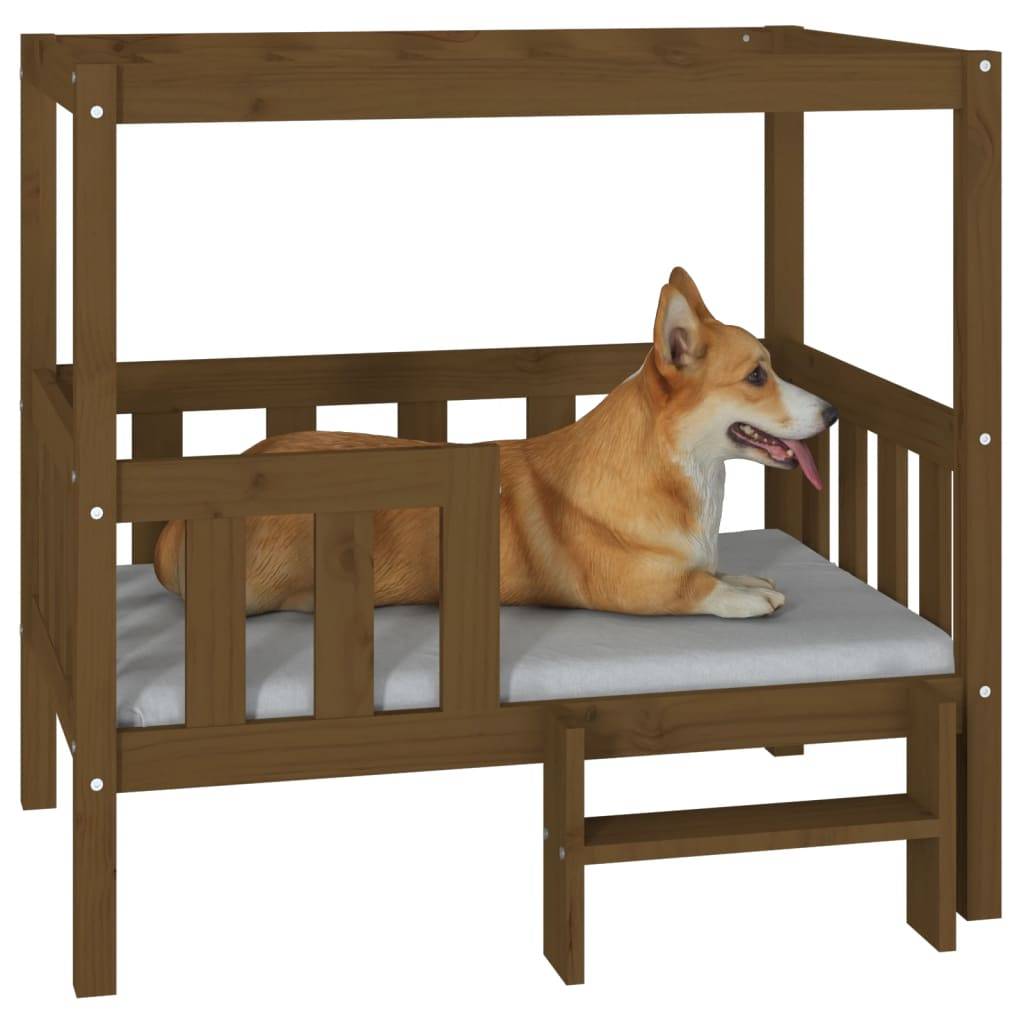 Vidaxl - Lit pour chien Marron miel 95,5x73,5x90 cm Bois de pin solide vidaXL 822385 - Image 5